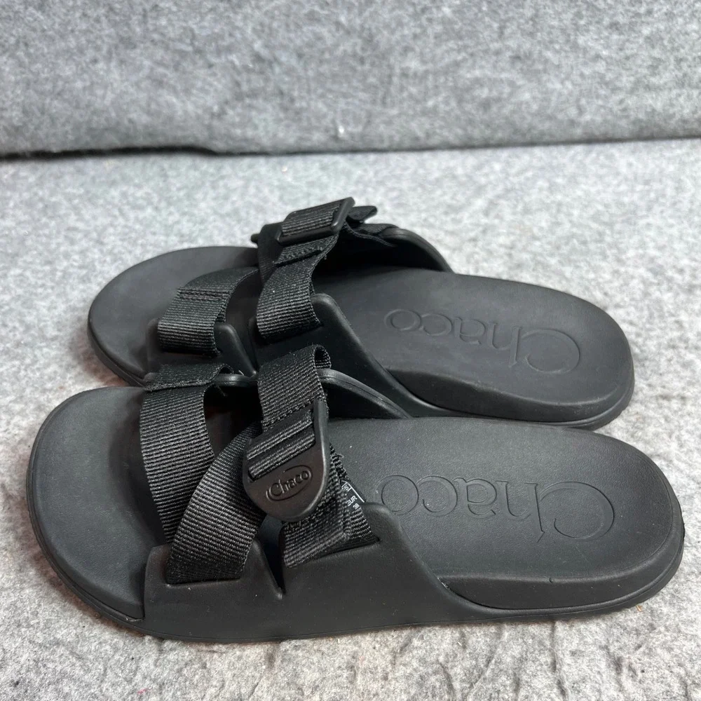 Chaco Chillos Slide Sandals Womens Black Adjustable Straps Comfort Size 7